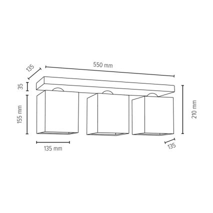 Deckenleuchte INGER 3xE27/25W/230V – FSC-zertifiziert