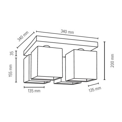 Deckenleuchte INGER 4xE27/25W/230V – FSC-zertifiziert