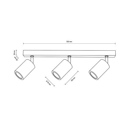 LED-Deckenstrahler MATTI 3xGU10/5W/230V Eiche – FSC-zertifiziert