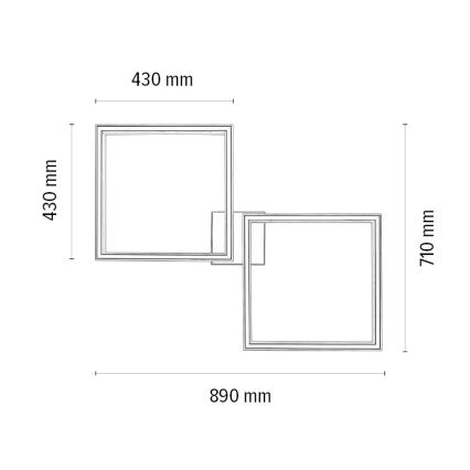 Dimmbare LED-Deckenleuchte RAMME 2xLED/24W/230V Eiche – FSC-zertifiziert