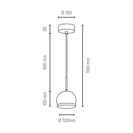 LED-Hängeleuchte BALL WOOD 1xGU10/5W/230V matte Eiche