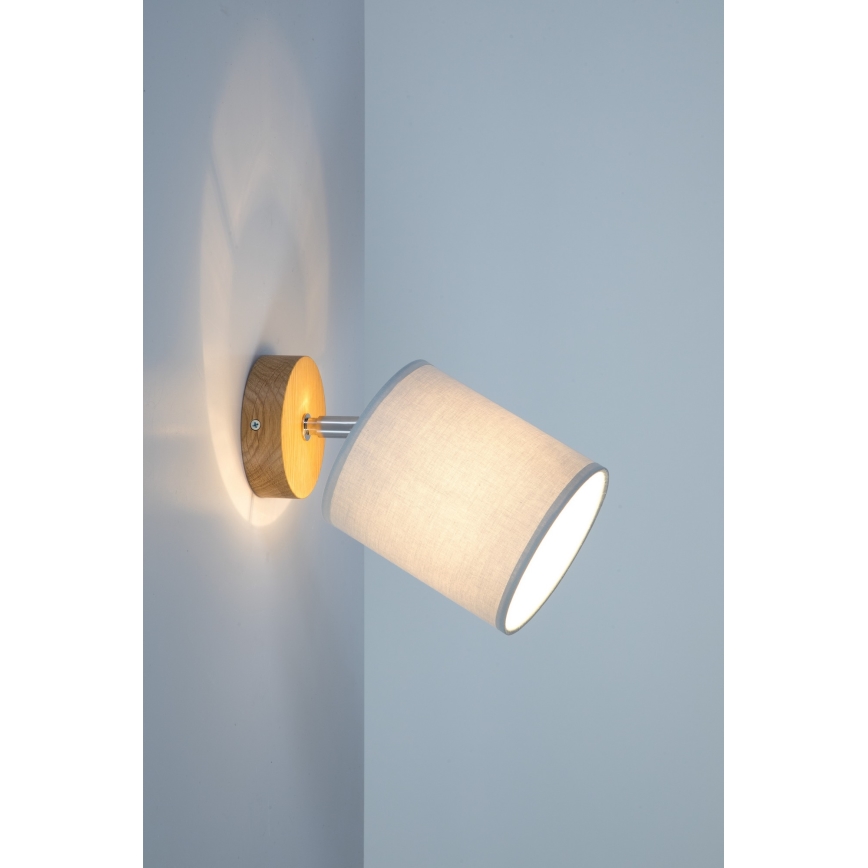 Wandstrahler APRILLIA 1xE27/25W/230V Eiche grau – FSC-zertifiziert
