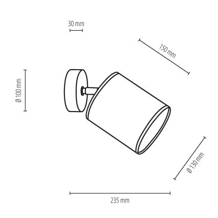 Wandstrahler APRILLIA 1xE27/25W/230V Eiche grau – FSC-zertifiziert