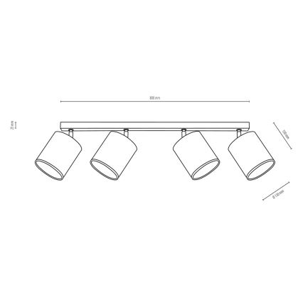 Strahler APRILLIA 4xE27/25W/230V Eiche grau – FSC-zertifiziert