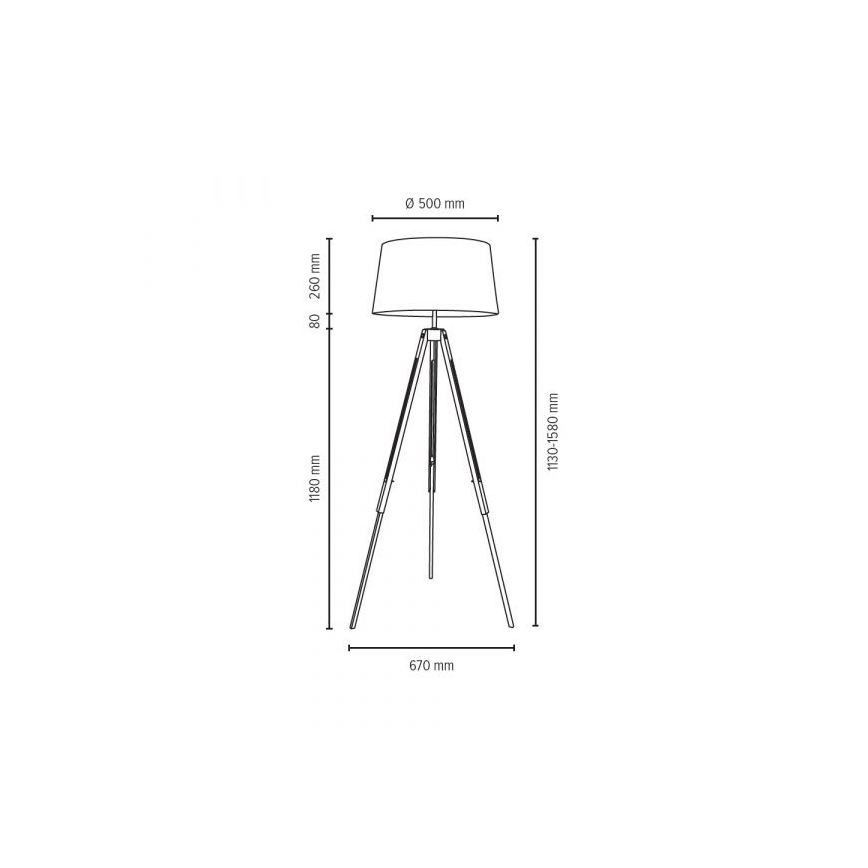 Stehlampe TRIPOD 1xE27/60W/230V – FSC-zertifiziert