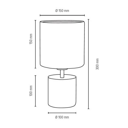 Tischlampe STRONG ROUND 1xE27/25W/230V Beton – FSC-zertifiziert