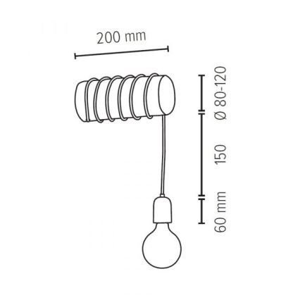 Wandbeleuchtung TRABO 1xE27/60W/230V – FSC-zertifiziert