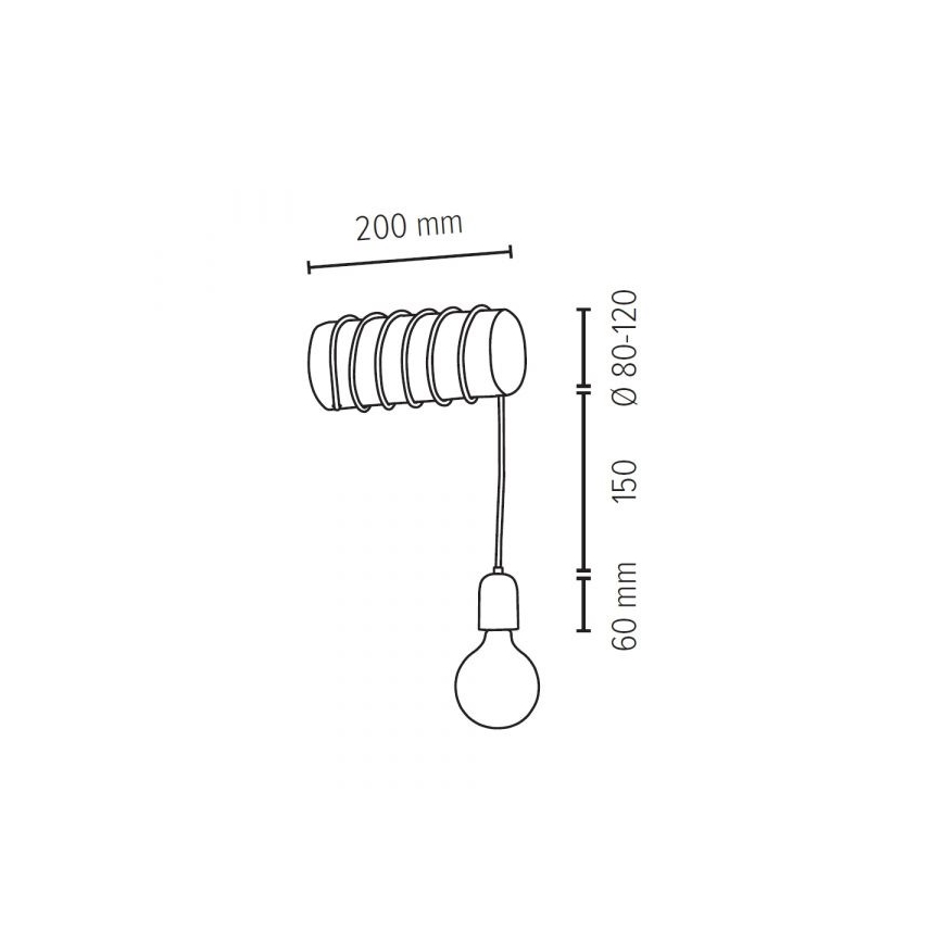 Wandbeleuchtung TRABO 1xE27/60W/230V – FSC-zertifiziert