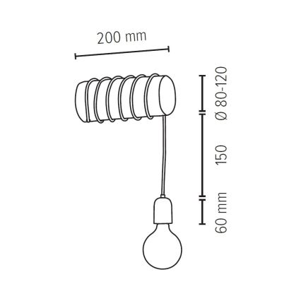 Wandbeleuchtung TRABO 1xE27/25W/230V – FSC-zertifiziert