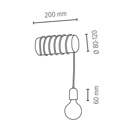 Wandbeleuchtung TRABO 1xE27/25W/230V – FSC-zertifiziert