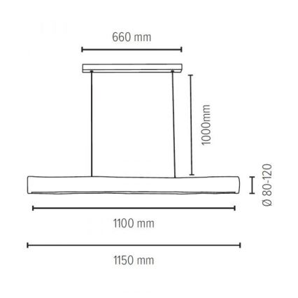 Dimmbare LED-Hängeleuchte LUCAS LED/33W/230V Kiefer