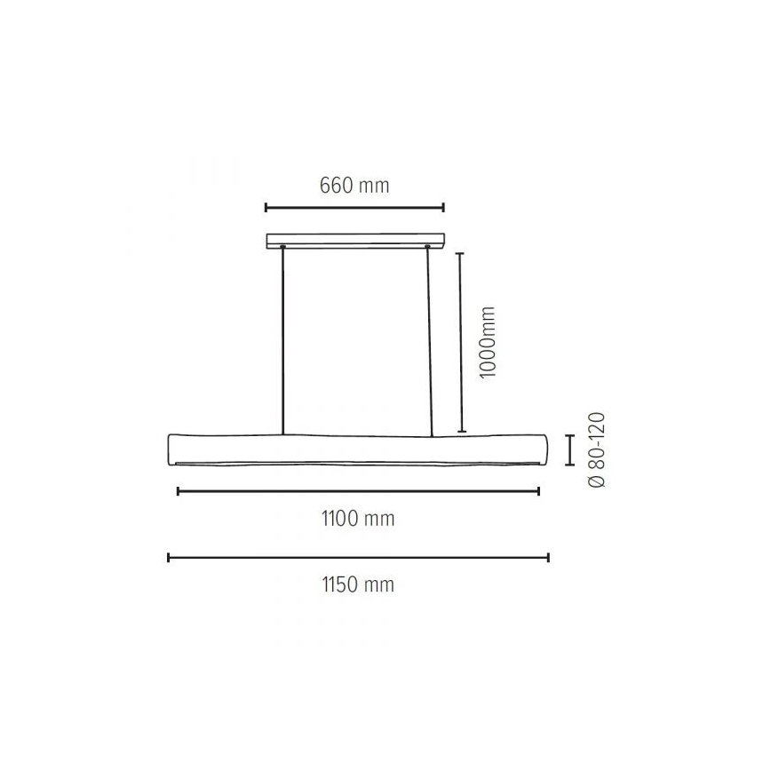 Dimmbare LED-Hängeleuchte LUCAS LED/33W/230V Kiefer