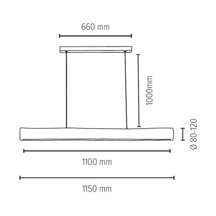 Dimmbare LED-Hängeleuchte an Schnur LUCAS LED/33W/230V – FSC-zertifiziert