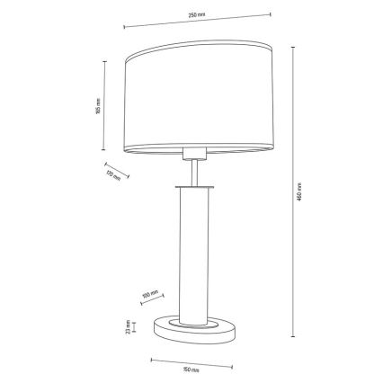 Tischlampe MERCEDES 1xE27/40W/230V 46 cm cremefarben/Eiche – FSC-zertifiziert