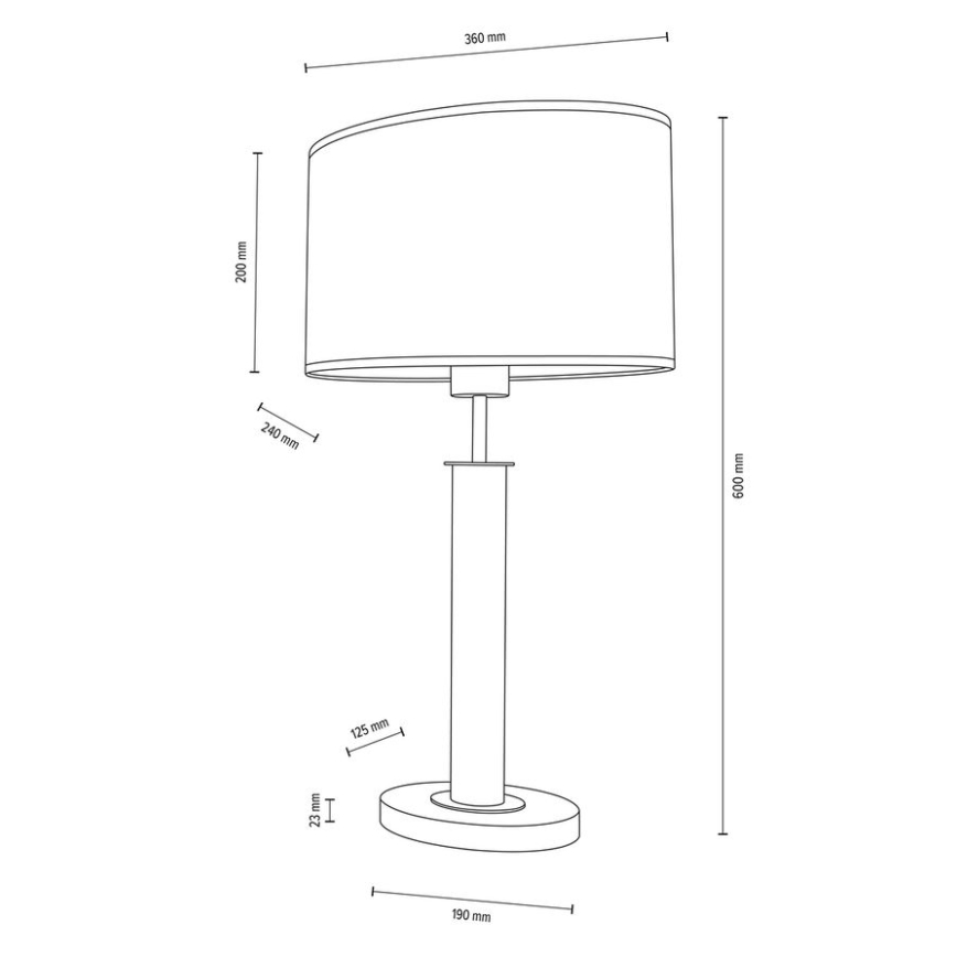 Tischlampe MERCEDES 1xE27/40W/230V 60 cm cremefarben/Eiche – FSC-zertifiziert