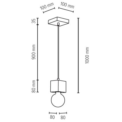 Hängeleuchte an Schnur TRONGO 1xE27/60W/230V – FSC-zertifiziert