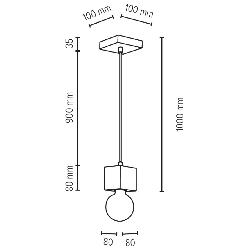 Hängeleuchte an Schnur TRONGO 1xE27/60W/230V – FSC-zertifiziert