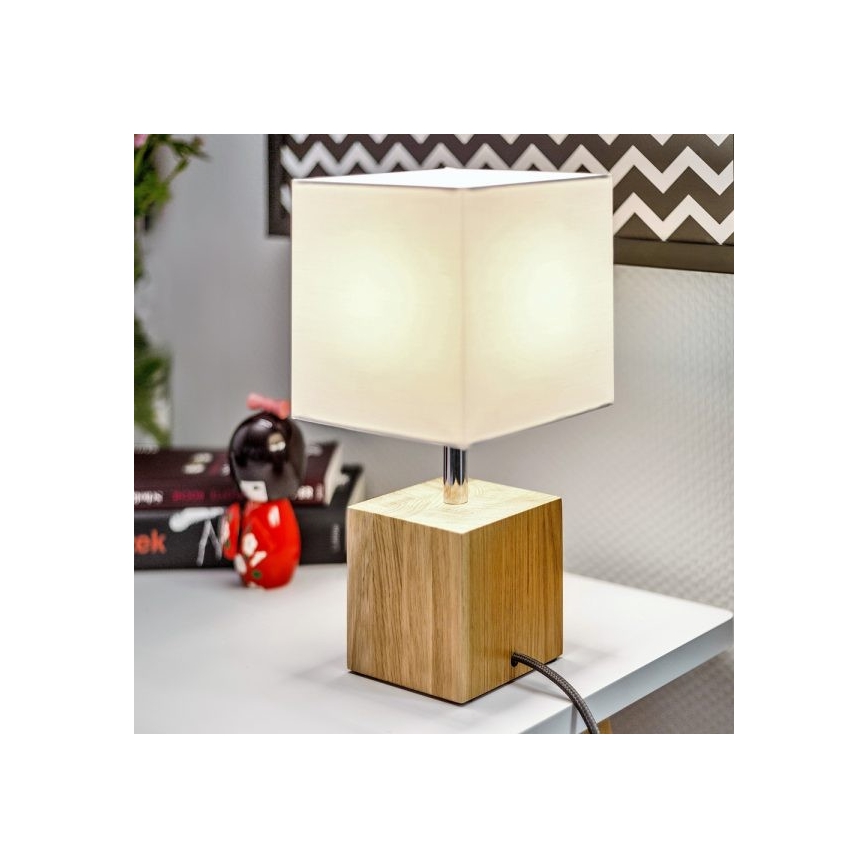Tischlampe TRONGO SQUARE 1xE27/25W/230V – FSC-zertifiziert
