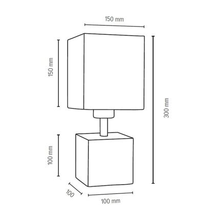 Tischlampe TRONGO SQUARE 1xE27/25W/230V – FSC-zertifiziert