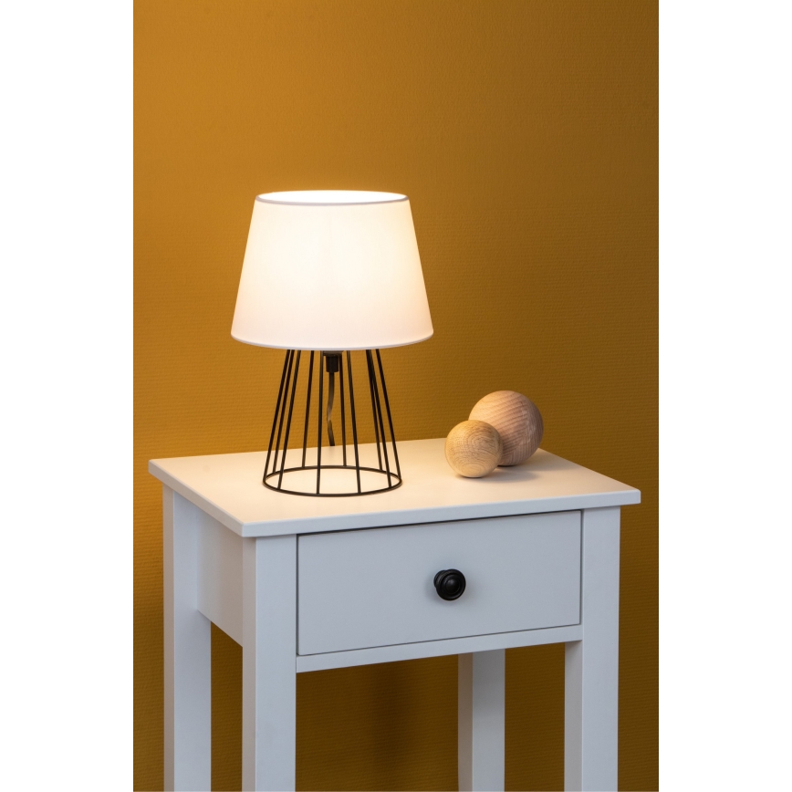 Spot-Light - Tischleuchte MANGOO 1xE27/40W/230V weiß/schwarz – FSC-zertifiziert