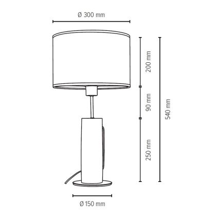 Tischlampe PINO 1xE27/40W/230V – FSC-zertifiziert