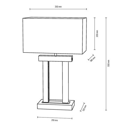 Dimmbare LED-Tischleuchte HAKON 1xE27/40W+2xLED/7,5W/230V 55 cm Eiche