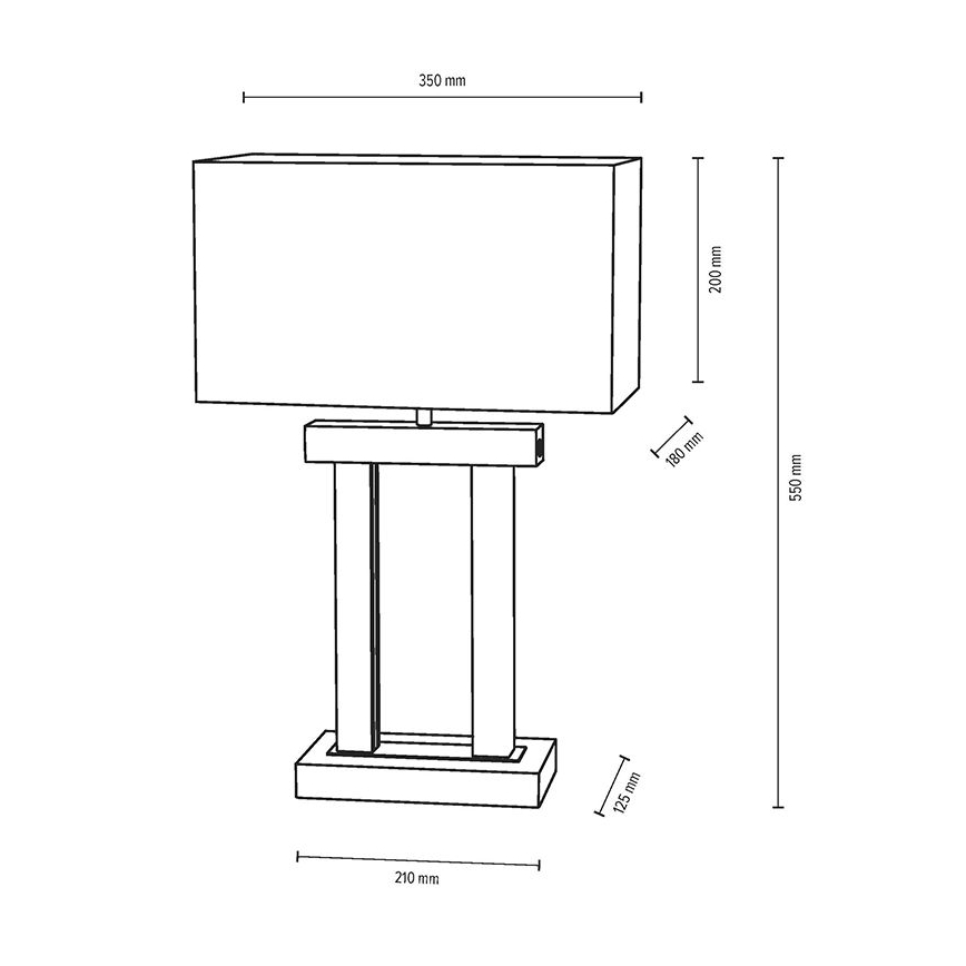 Dimmbare LED-Tischleuchte HAKON 1xE27/40W+2xLED/7,5W/230V 55 cm Eiche