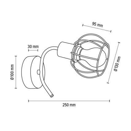 Wandlampe VIVIANE 1xE27/60W/230V Eiche – FSC-zertifiziert