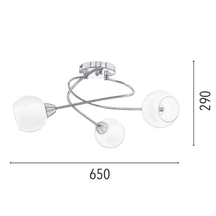 Aufbauleuchte PAVIA 3xE27/60W/230V – FSC-zertifiziert