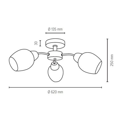 Aufbauleuchte PARMA 3xE27/40W/230V – FSC-zertifiziert