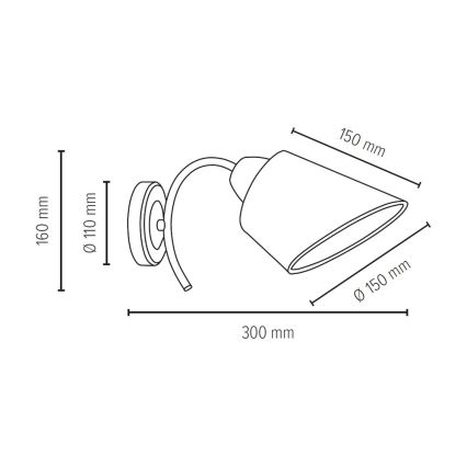 Wandbeleuchtung METTE 1xE27/40W/230V – FSC-zertifiziert