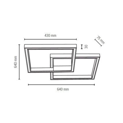 Dimmbare LED-Leuchte RAMME LED/48W/230V + Fernbedienung Eiche mattiert – FSC-zertifiziert