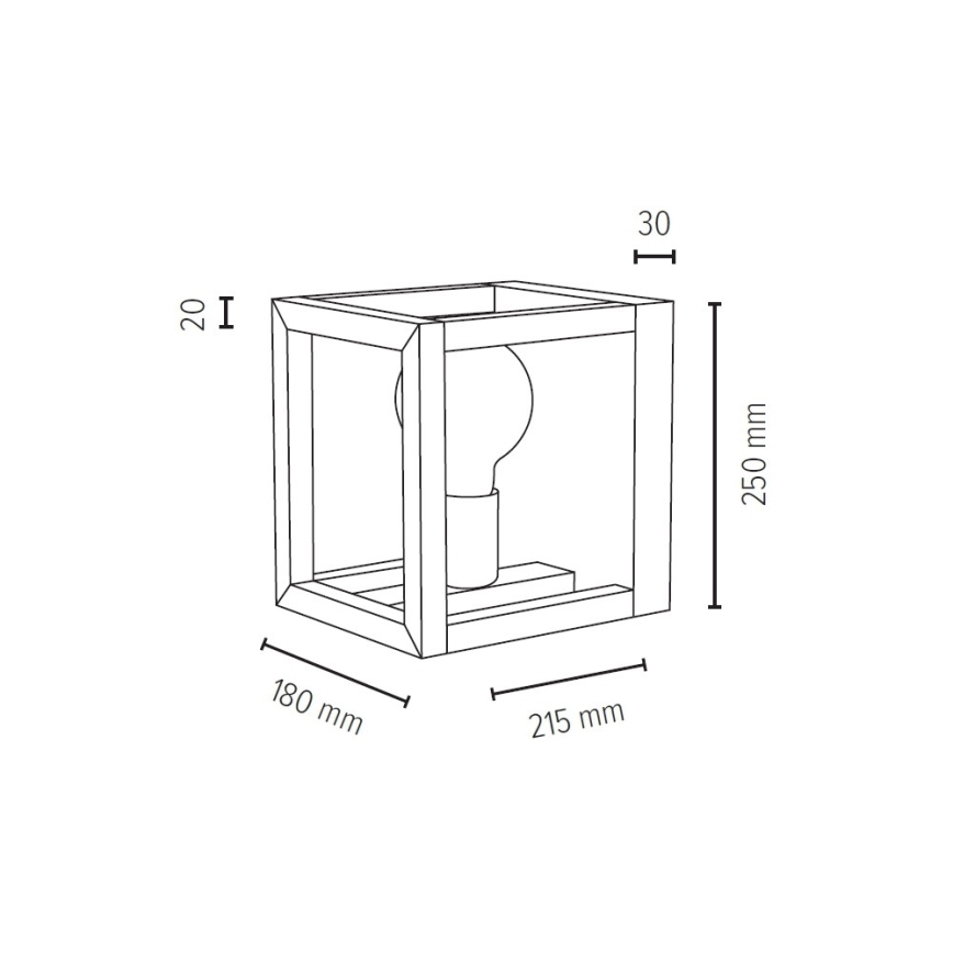 Wandleuchte KAGO 1xE27/40W/230V Eiche