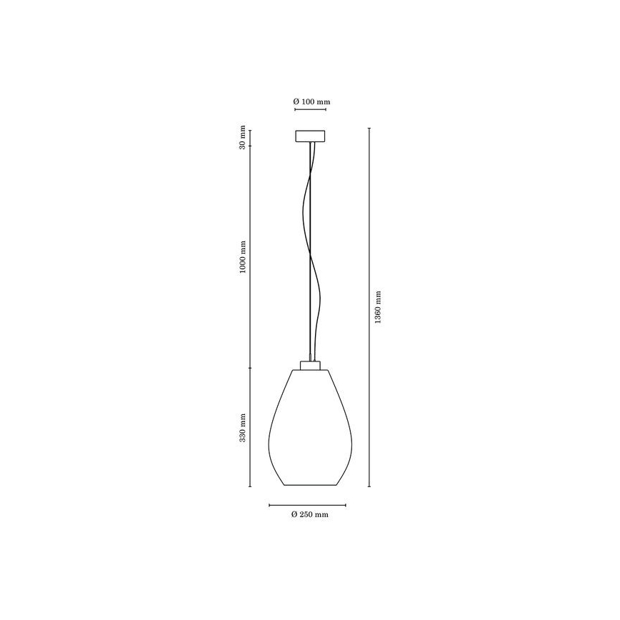 Hängeleuchte an Schnur PIRO 1xE27/60W/230V – FSC-zertifiziert