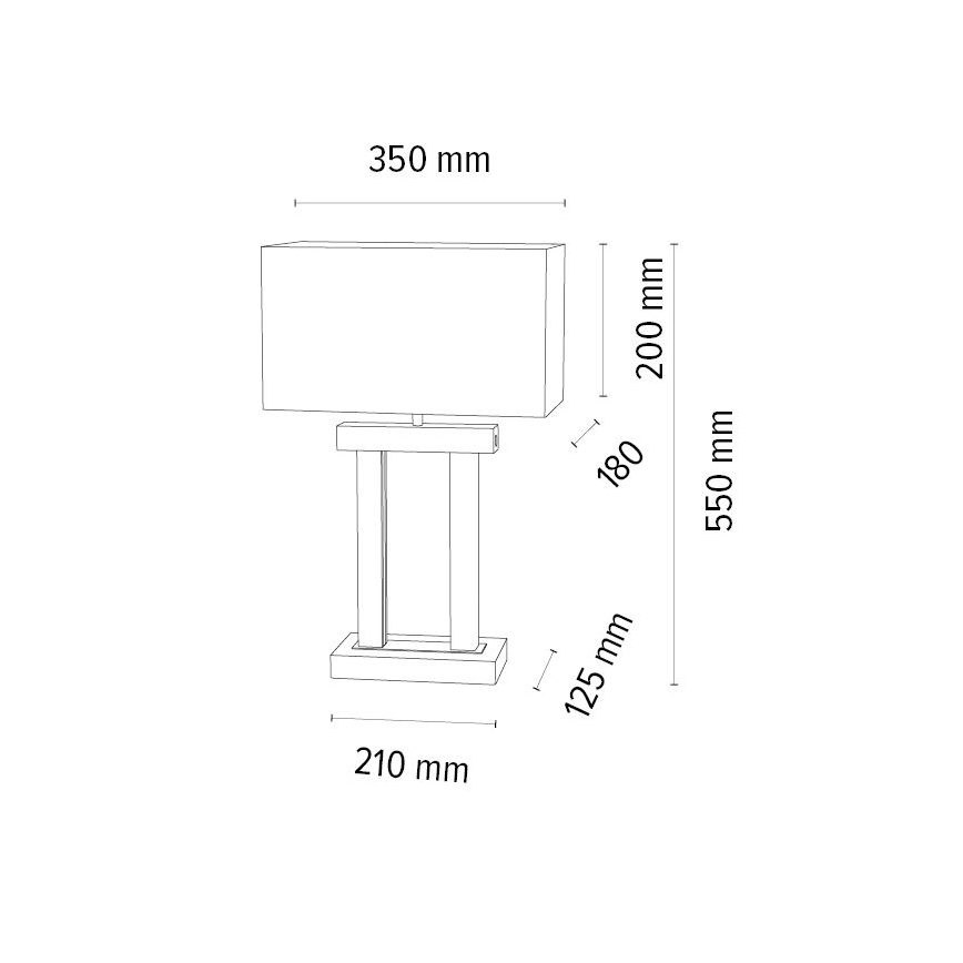 Dimmbare LED-Tischleuchte HAKON 1xE27/40W+ 2xLED/7,5W/230V 55 cm Eiche
