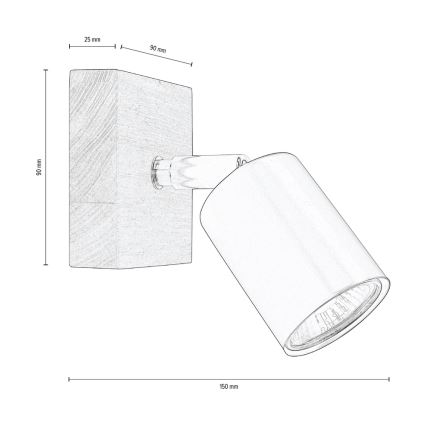 Wand-Spotleuchte MANARA 1xGU10/5W/230V Kiefer – FSC-zertifiziert