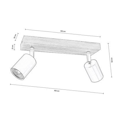 Deckenspotleuchte MANARA 2xGU10/5W/230V Nussbaumholz – FSC-zertifiziert