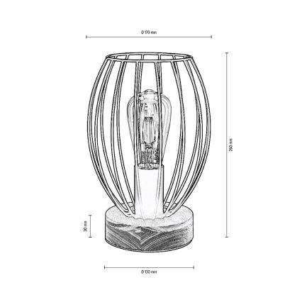 Tischlampe GUNNAR 1xE27/25W/230V Eiche – FSC-zertifiziert