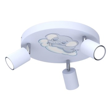 Spotleuchte für Kinder FUN 3xGU10/8W/230V blau/Elefant