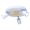 Spotleuchte für Kinder FUN 3xGU10/8W/230V blau / kleiner Bär