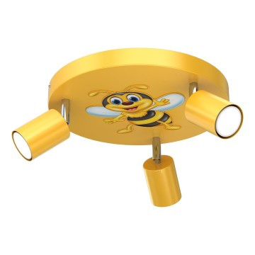 Spotleuchte für Kinder FUN 3xGU10/8W/230V gelb/Biene