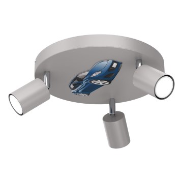 Spotleuchte für Kinder FUN 3xGU10/8W/230V grau/Auto