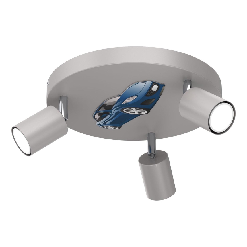 Spotleuchte für Kinder FUN 3xGU10/8W/230V grau/Auto
