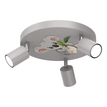Spotleuchte für Kinder FUN 3xGU10/8W/230V grau/Koala