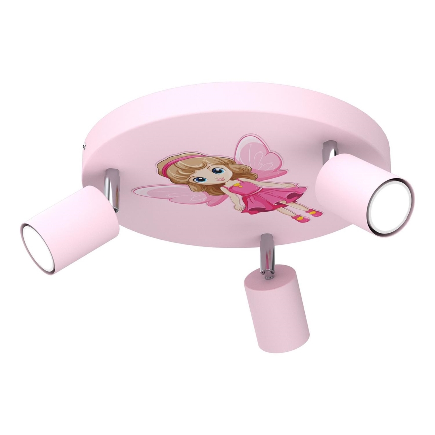 Spotleuchte für Kinder FUN 3xGU10/8W/230V rosa/Fee