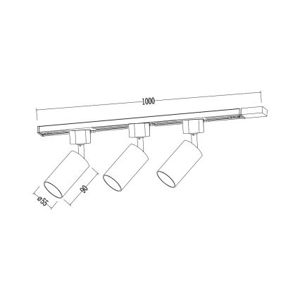 Spotleuchte im Stromschienensystem TIGER, 3xGU10/10W/230V, weiß