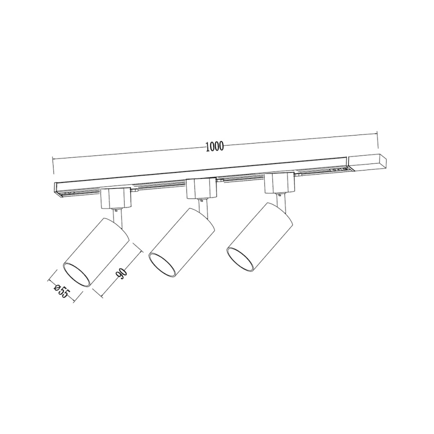 Spotleuchte im Stromschienensystem TIGER, 3xGU10/10W/230V, weiß