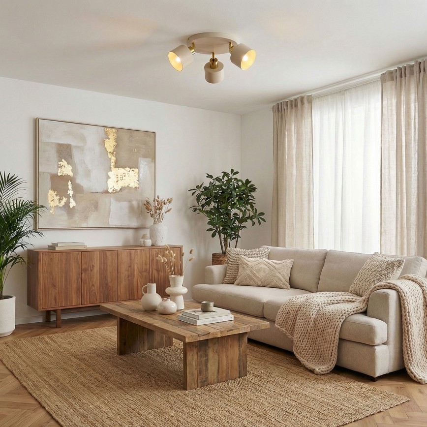 Spotleuchte PARKLA 3xE27/15W/230V Beige/Gold