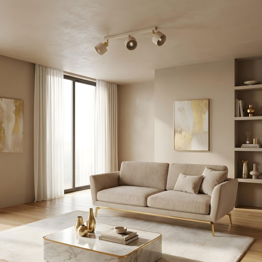 Spotleuchte PARKLA 3xE27/15W/230V Beige/Gold