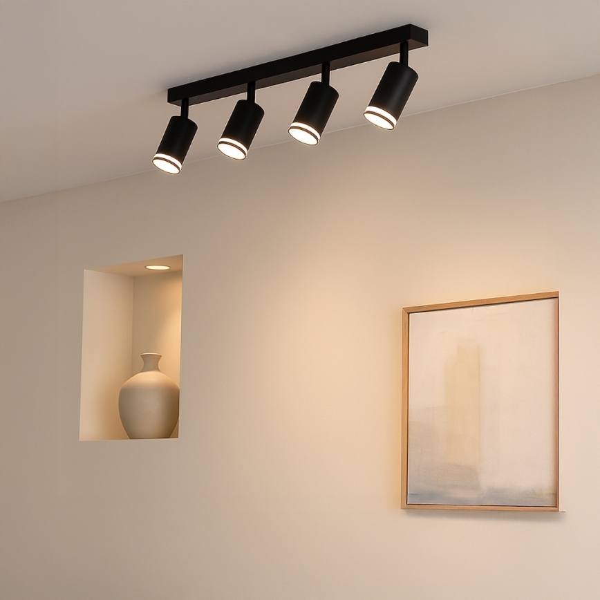 Spotleuchte PIPE 4xGU10/10W/230V schwarz